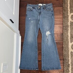 Re Generation by Celebrity Pink Classic Blue Flare Leg Jeans Stretchy Denim sz 9